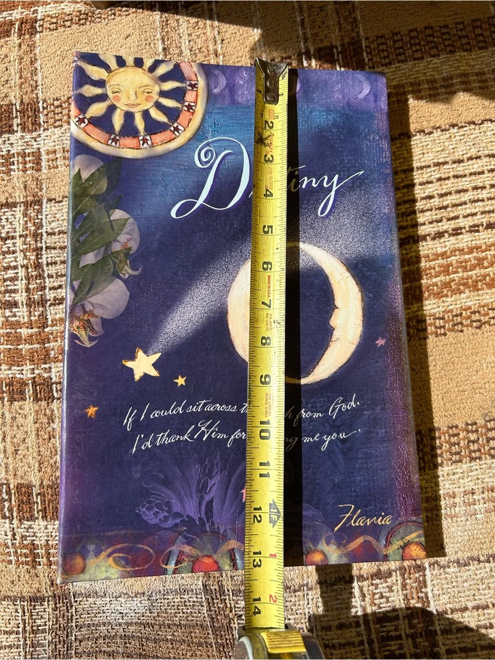 Vintage Destiny Quote Floral Yellow 3-Ring Photo Binder with Decorative Pages